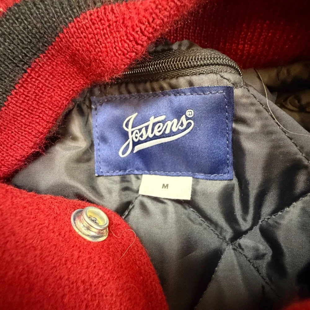 Jostens South Carolina Gamecocks Varsity Jacket Red Wool Black Leather Mens M